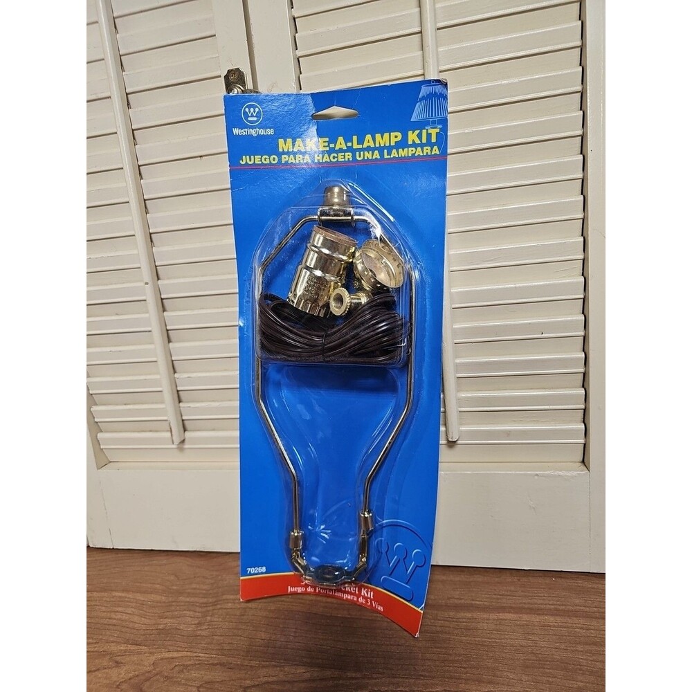 NEW Westinghouse Make-A-Lamp 3-Way Socket Kit 70268 Harp Finial Cord Hardware